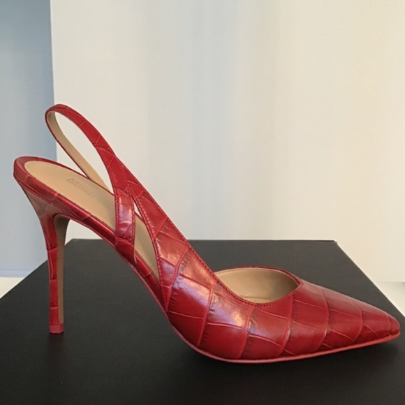 Michael Michael Kors dark red Eliza embossed leather pump size 7.5 - Picture 8 of 10